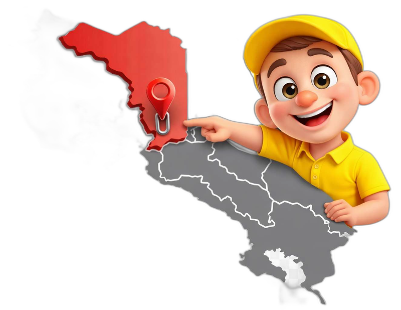Corti señalando Alajuela, Costa Rica